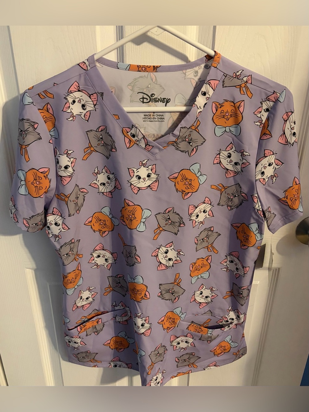 Disney Aristocats Scrub Top, Size Small or Medium available NWT